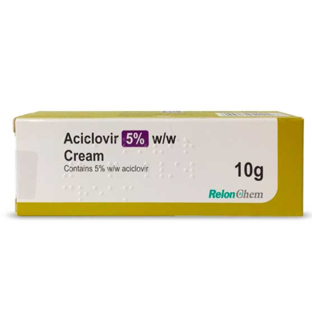 Aciclovir 5% Cream – Cold Sore Relief – 2g / 10g Tube RelonChem