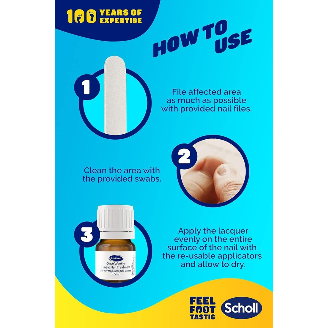 Schollmed Medicated Nail Lacquer 5%, 2.5 ml – Weekly Fungal Nail Treatment – Pharmazon Express