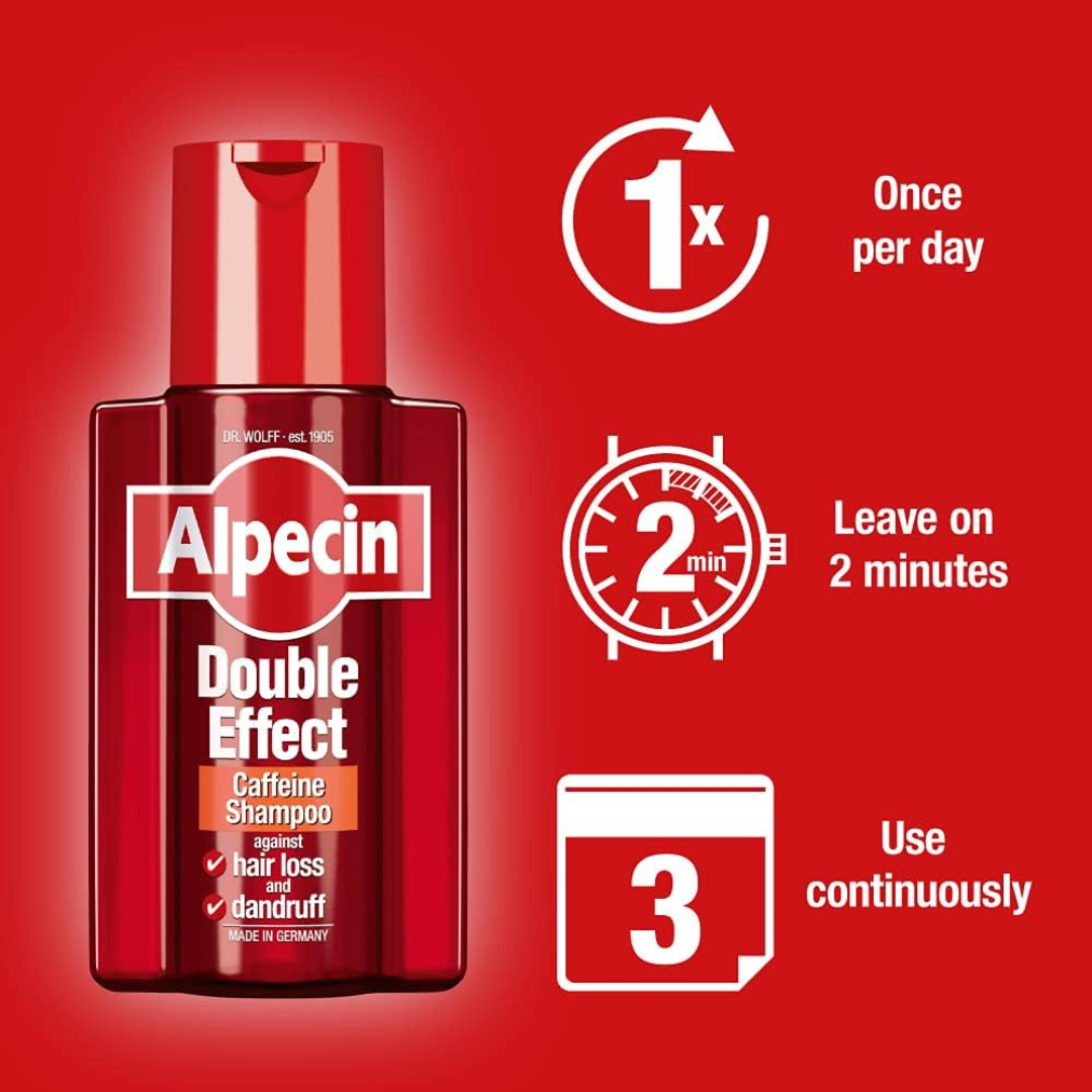 Alpecin Double Effect Caffeine Shampoo – Dandruff Control & Hair Root Strengthening